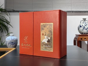 盐城大曲 苏鹤楼对开皮盒包装